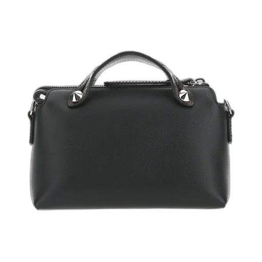 Small Black Leather Boston Bag