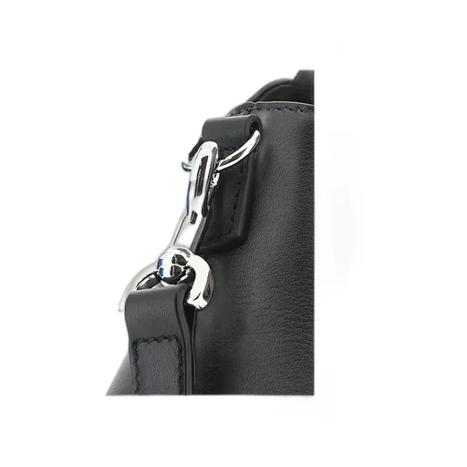 Small Black Leather Boston Bag
