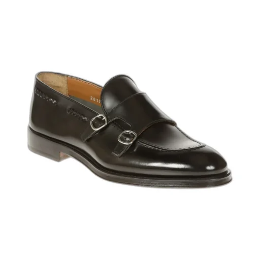 Doucal's Round-Toe Polished Monk Shoes