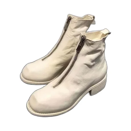 Cracked-Effect Ankle Boots