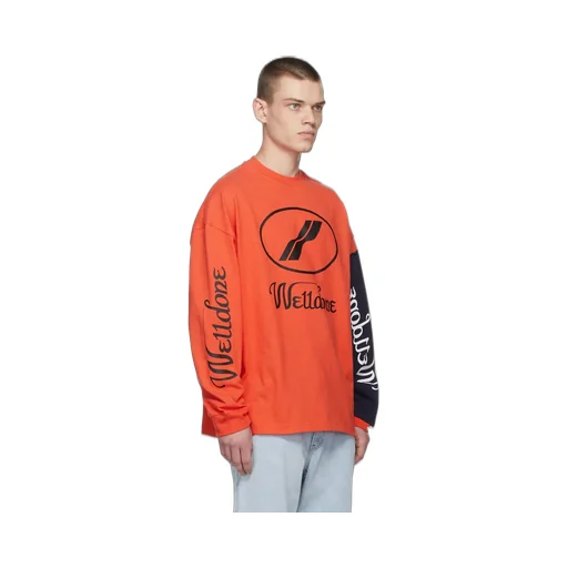 Super Large Spliced Long-Sleeved T-Shirt