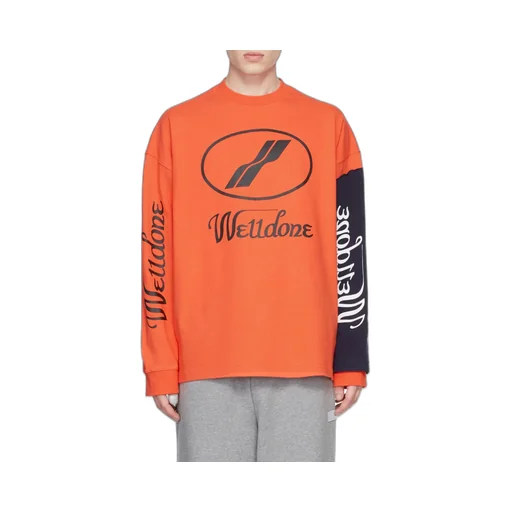 Super Large Spliced Long-Sleeved T-Shirt