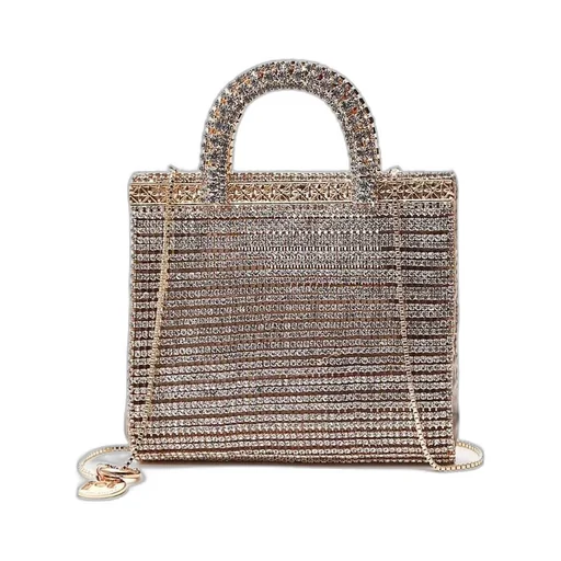 Gold Teodora Crystal Handbag