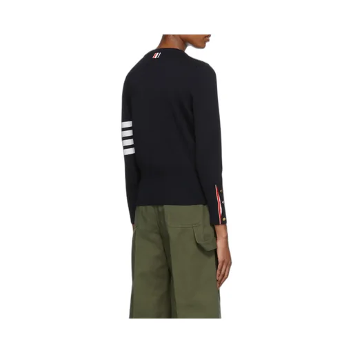 Thom Browne 4-Bar Crewneck Knit Sweater