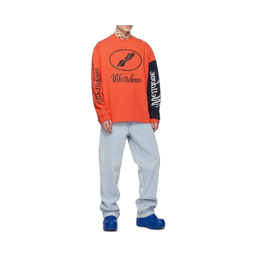 Super Large Spliced Long-Sleeved T-Shirt
