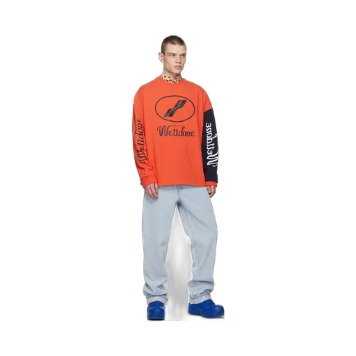 Super Large Spliced Long-Sleeved T-Shirt