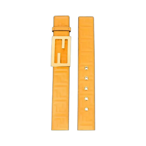 Embossed Logo Monogram Buckle Belt