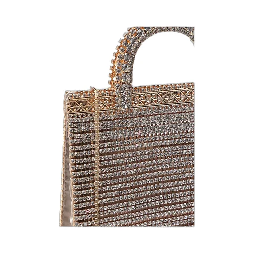 Gold Teodora Crystal Handbag
