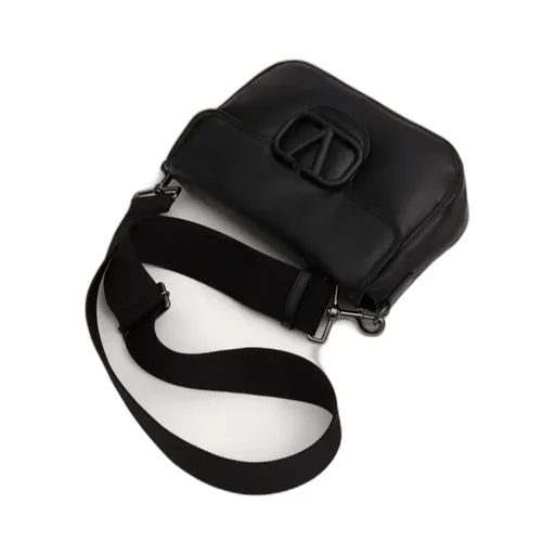 Valentino Noir Vlogo Signature Foldover Top Shoulder Bag