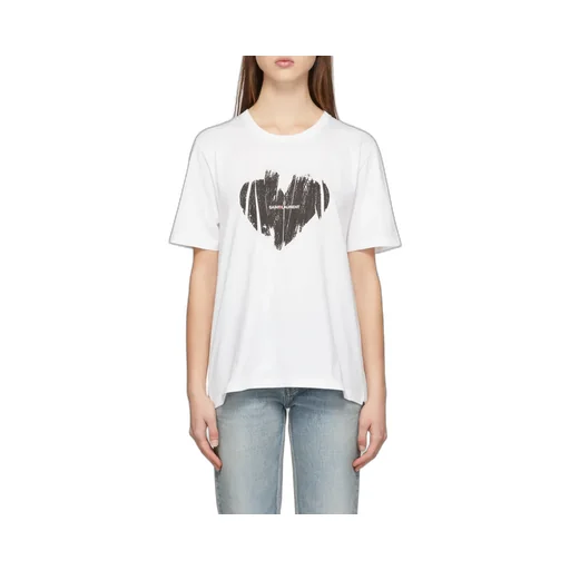 Saint Laurent Logo Printed Crewneck T-Shirt