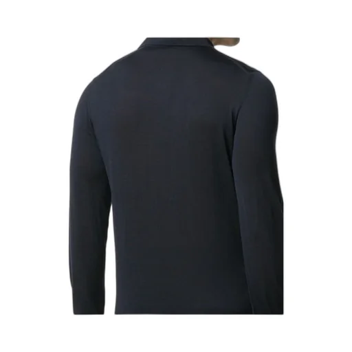 Long Sleeve Wool-Knit Polo Shirt