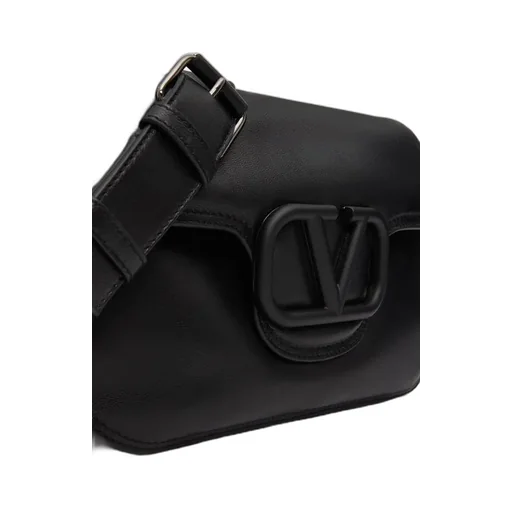 Valentino Noir Vlogo Signature Foldover Top Shoulder Bag