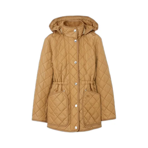 Burberry Diamond-Quilted Drawstring Waist Hooded Jacket