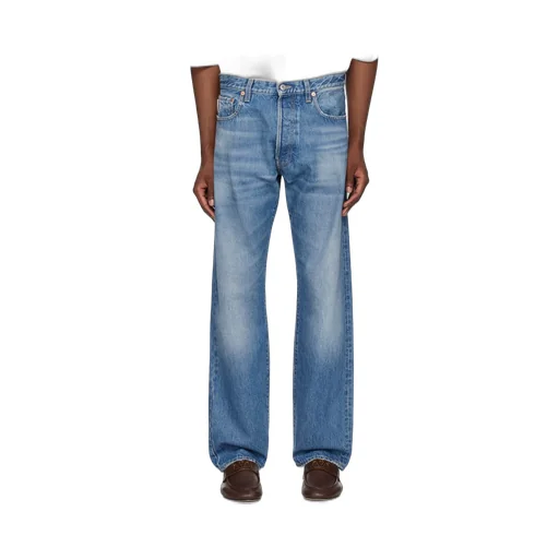Valentino Logo Patch Straight Leg Jeans