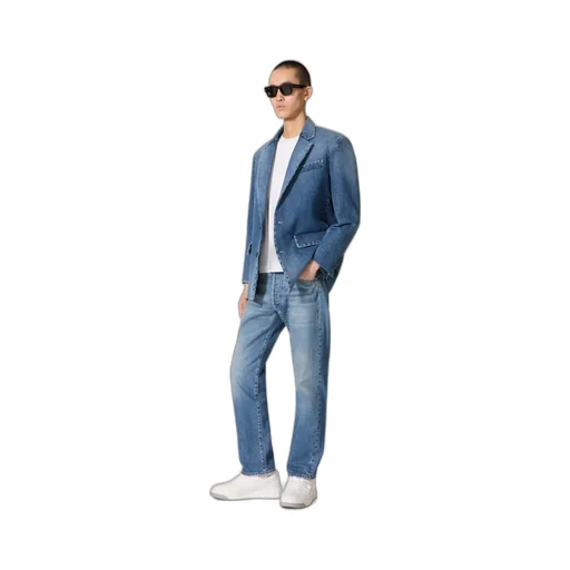 Valentino Logo Patch Straight Leg Jeans