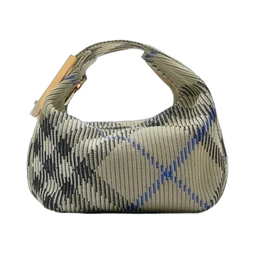 Burberry Mini Peg Checked Top Handle Bag