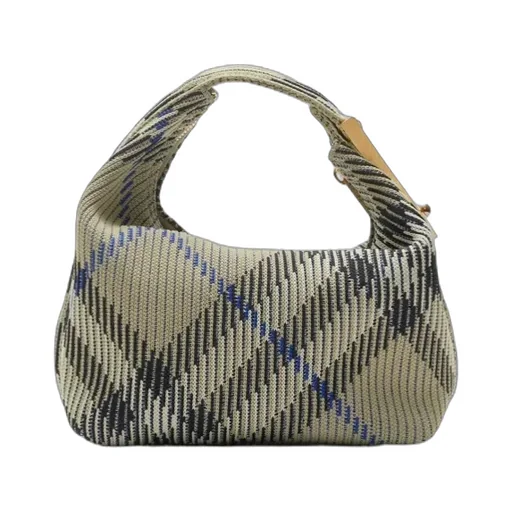 Burberry Mini Peg Checked Top Handle Bag