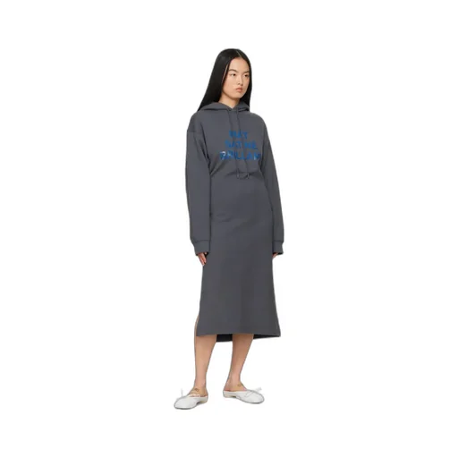 Slogan-Print Extra-Long Cotton Sweatshirt