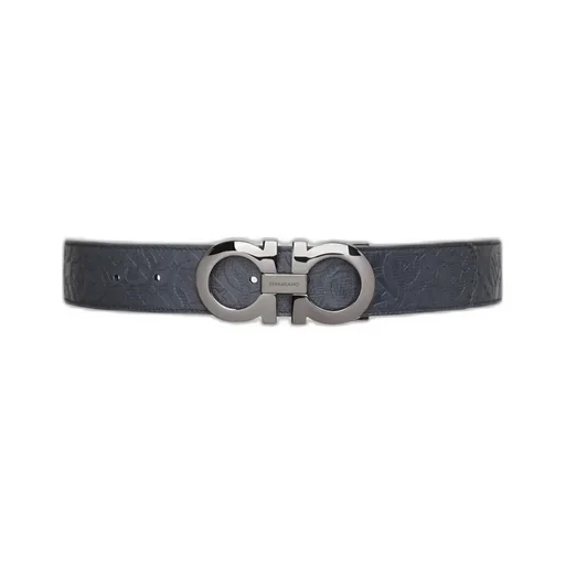 Gancini-Buckle Leather Belt