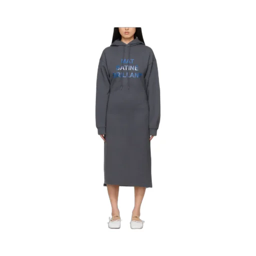 Slogan-Print Extra-Long Cotton Sweatshirt