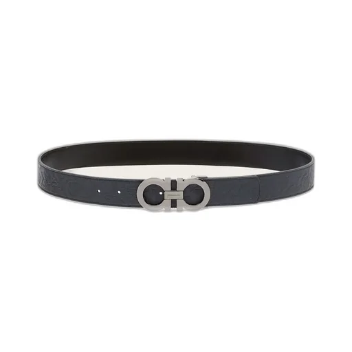 Gancini-Buckle Leather Belt