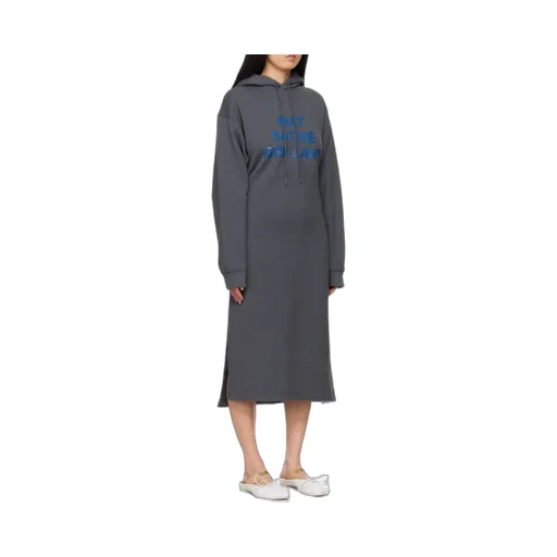 Slogan-Print Extra-Long Cotton Sweatshirt
