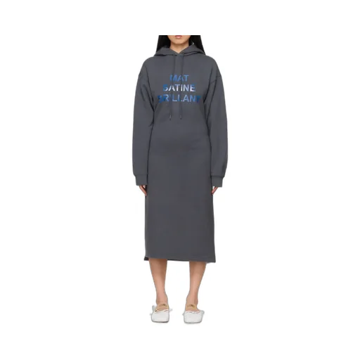 Slogan-Print Extra-Long Cotton Sweatshirt