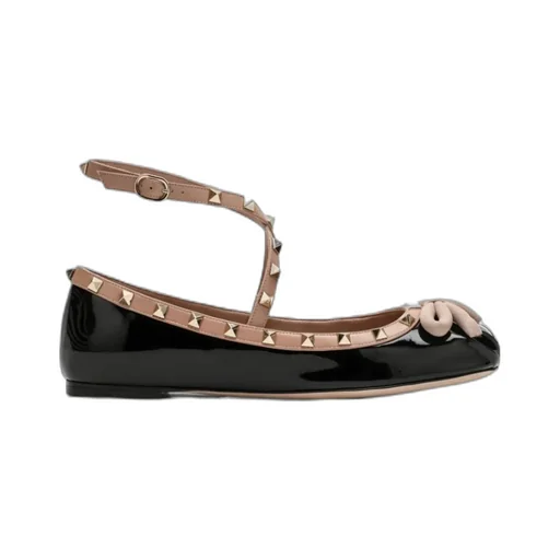 Valentino Garavani Rockstud Round Toe Ballerina Shoes