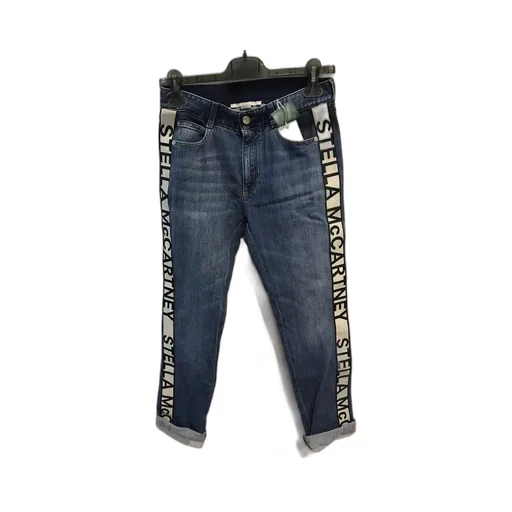 Logo-Stripe Cropped Jeans