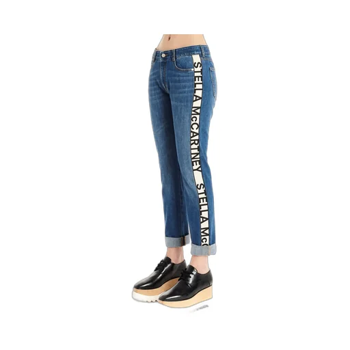 Logo-Stripe Cropped Jeans