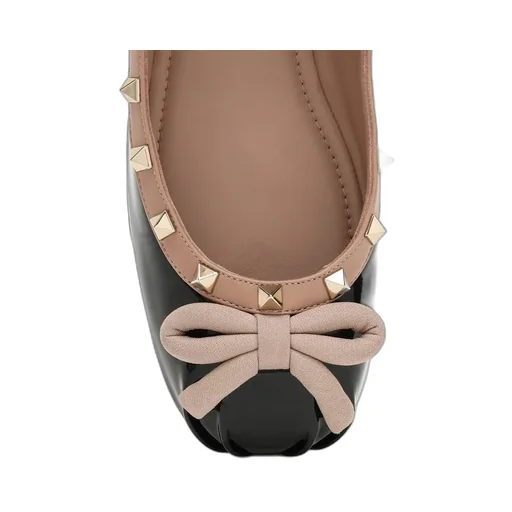 Valentino Garavani Rockstud Round Toe Ballerina Shoes