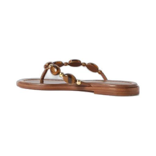 Embellished Herringbone Flat Sandals