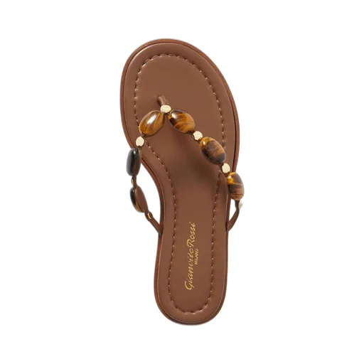 Embellished Herringbone Flat Sandals