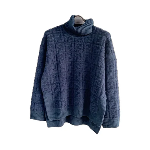 Knitted Ff Motif Patterned Sweater