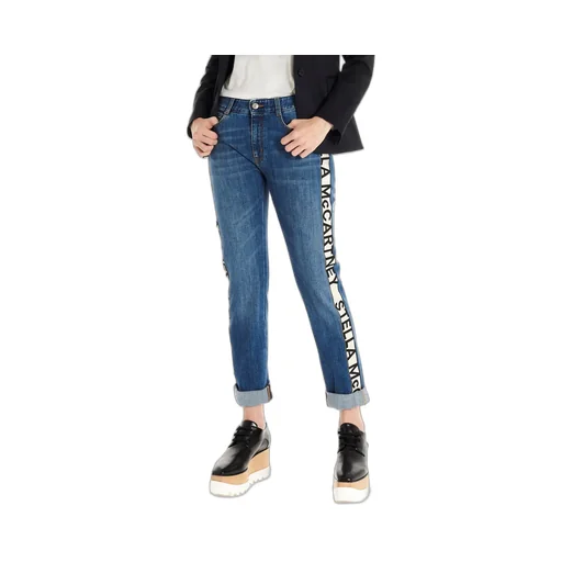 Logo-Stripe Cropped Jeans