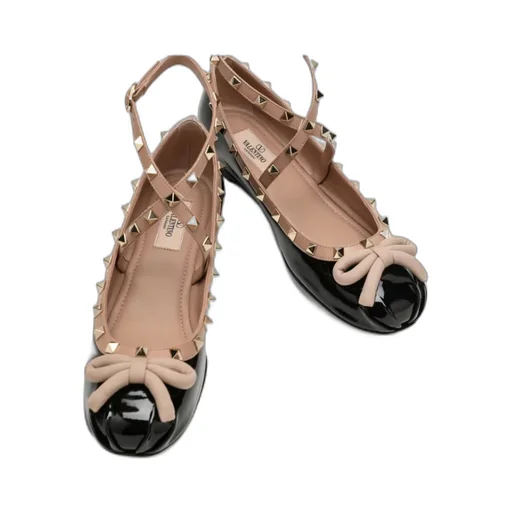 Valentino Garavani Rockstud Round Toe Ballerina Shoes