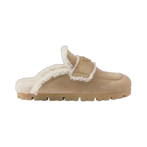 Prada Almond-Toe Slip-On Mules