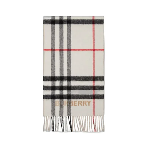 Burberry Checked Pattern Fringe Detailed Scarf