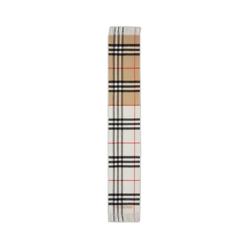 Burberry Checked Pattern Fringe Detailed Scarf