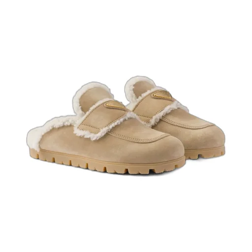 Prada Almond-Toe Slip-On Mules