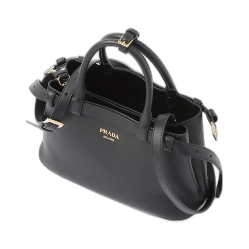 Prada Buckle Small Leather Handbag With Double Belt