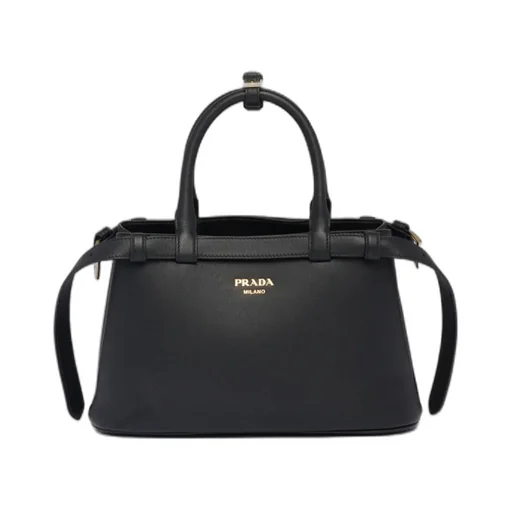 Prada Buckle Small Leather Handbag With Double Belt