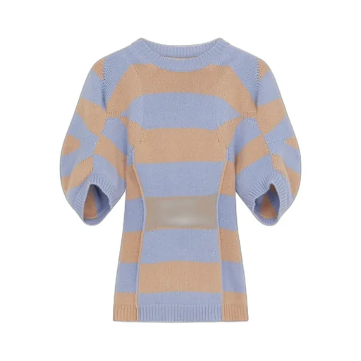 Striped Puff-Sleeve Jumper