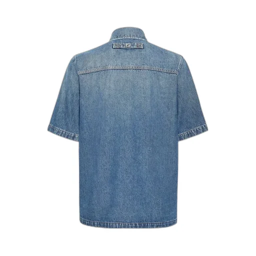 Fendi Short-Sleeved Buttoned Denim Shirt
