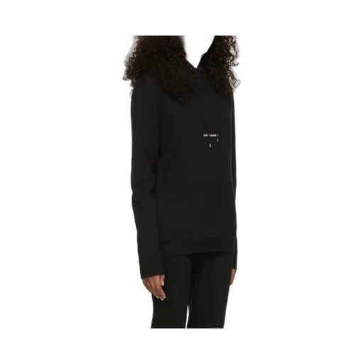 Saint Laurent Logo Printed Drawstring Hoodie
