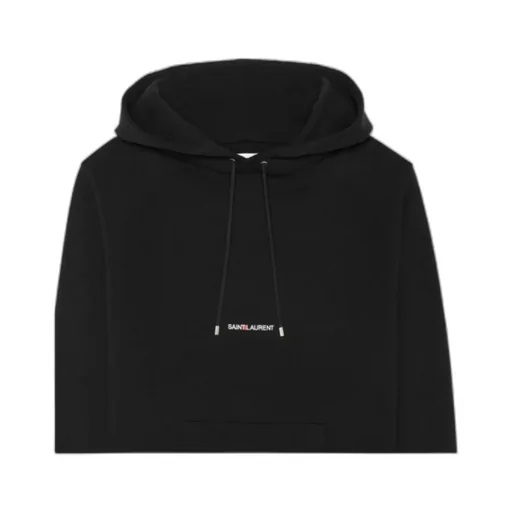 Saint Laurent Logo Printed Drawstring Hoodie