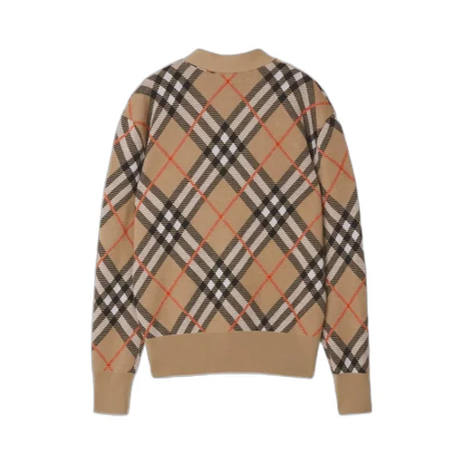 Burberry Check Pattern V-Neck Buttoned Cardigan