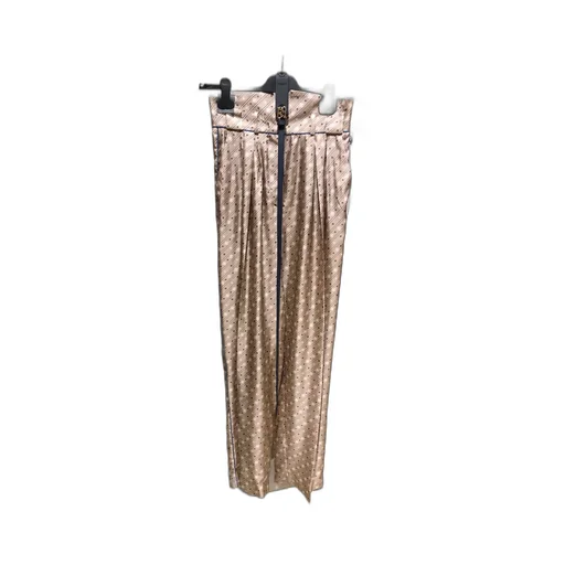 High-Waisted Karligraphy Motif Printed Trousers