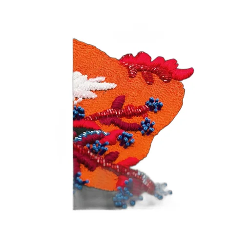 Coral-Embroidered Oversized Jumper