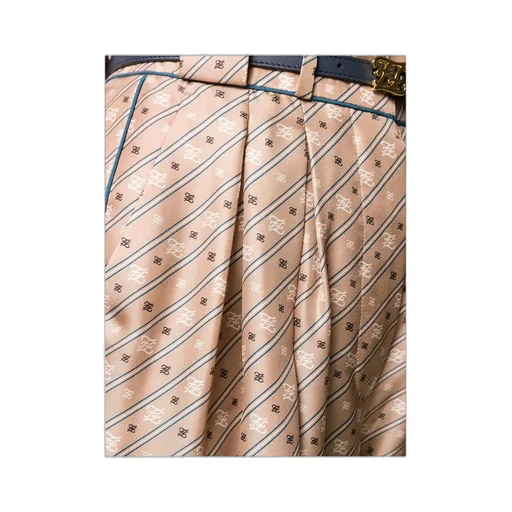 High-Waisted Karligraphy Motif Printed Trousers